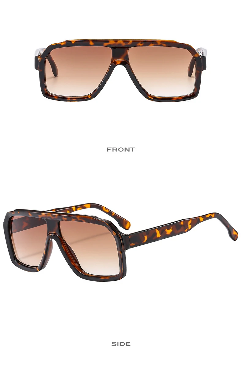 Retro Pilot Sunglasses for Men Fashion Gradient Luxury Shades for Women UV400 Outdoor Driving Square Sun Glasses