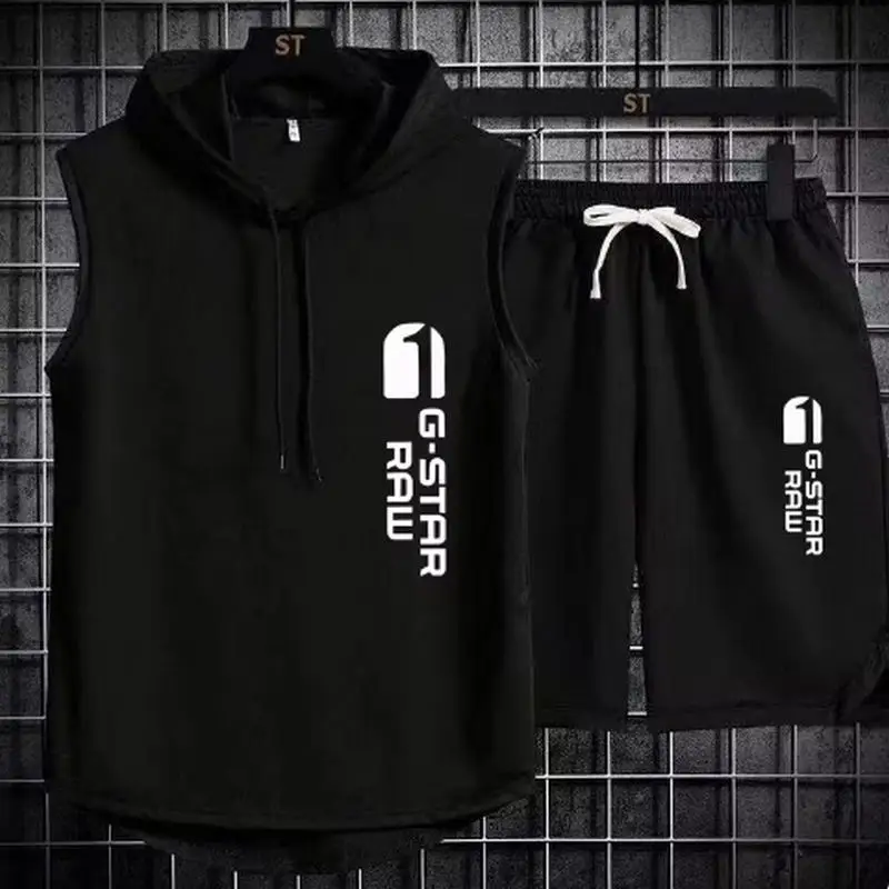 Men's Track Suit Summer Sportswear Two-Piece T-Shirt Shorts Brand Tracksuit Jogging Men's Sports Suit Fitness Clothes Exercise