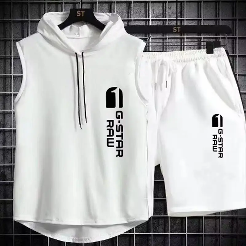 Men's Track Suit Summer Sportswear Two-Piece T-Shirt Shorts Brand Tracksuit Jogging Men's Sports Suit Fitness Clothes Exercise