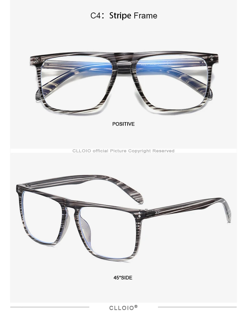 CLLOIO New Style Men Reading Glasses Women Fashion Anti Blue Ray Myopia Glasses Customizable Prescription Optical Eyewear Frames