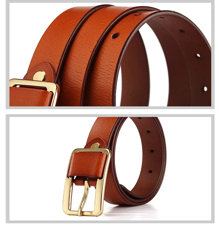 Women's Strap Casual All-match Brief Genuine Leather Belt Strap Pure Color Belts Top Quality Jeans Green White Blue Black Belt