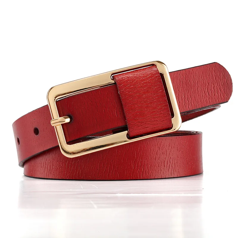 Women's Strap Casual All-match Brief Genuine Leather Belt Strap Pure Color Belts Top Quality Jeans Green White Blue Black Belt