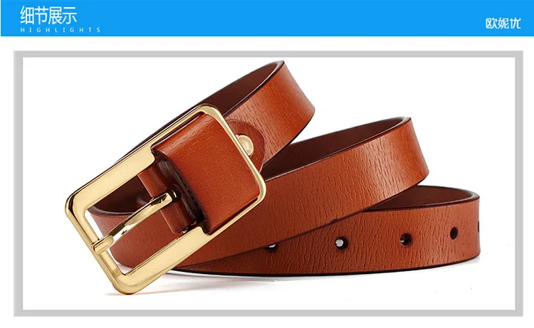 Women's Strap Casual All-match Brief Genuine Leather Belt Strap Pure Color Belts Top Quality Jeans Green White Blue Black Belt