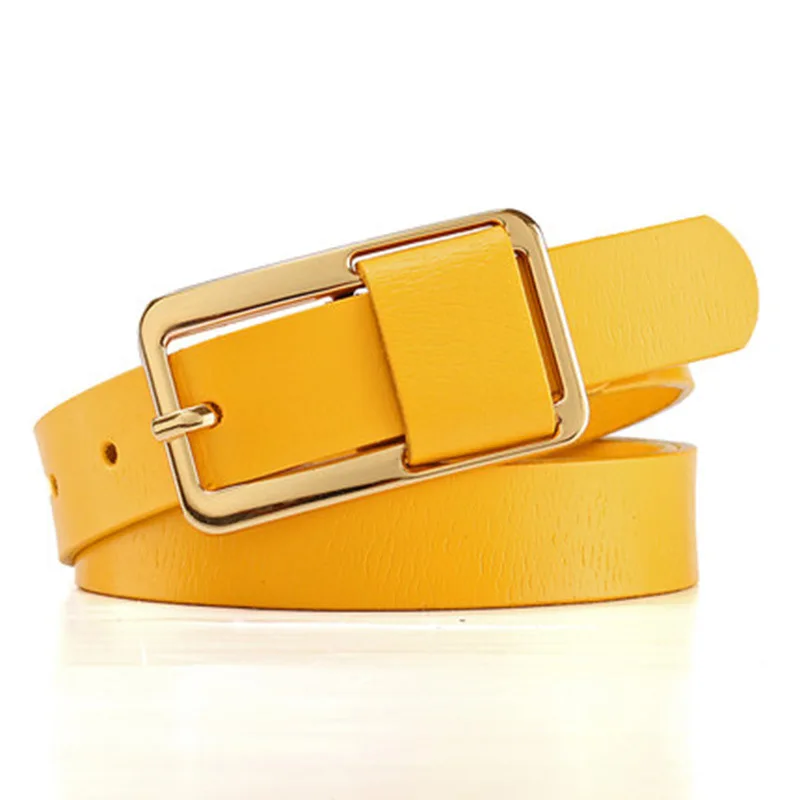 Women's Strap Casual All-match Brief Genuine Leather Belt Strap Pure Color Belts Top Quality Jeans Green White Blue Black Belt