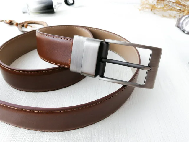 1Pcs Belt Men - Leather Reversible Belts for Men 1 3/8" for Dress Pants - 2 Styles in One Belt