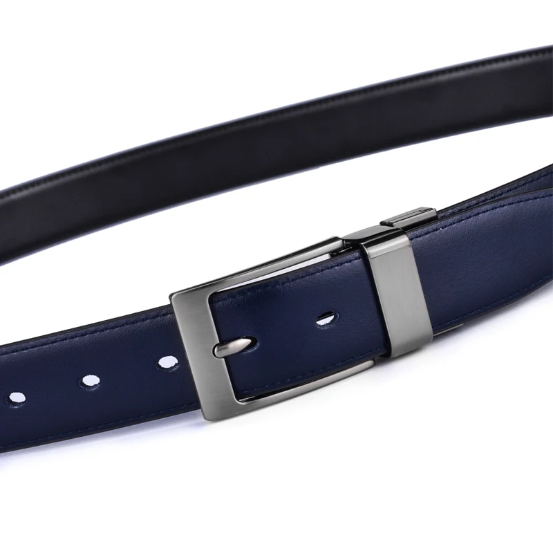 1Pcs Belt Men - Leather Reversible Belts for Men 1 3/8" for Dress Pants - 2 Styles in One Belt
