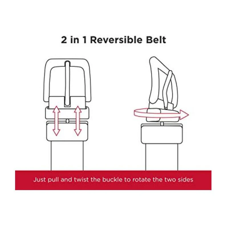 1Pcs Belt Men - Leather Reversible Belts for Men 1 3/8" for Dress Pants - 2 Styles in One Belt