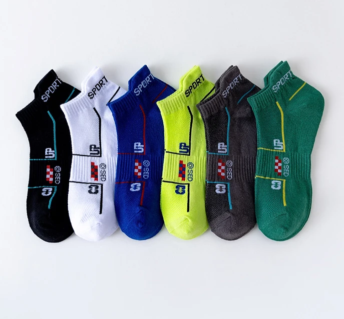6 Pairs Socks Men Cotton Sport Casual Ankle Short Socks Breathable Mesh Spring Summer Ankle Sports Sockke Gift