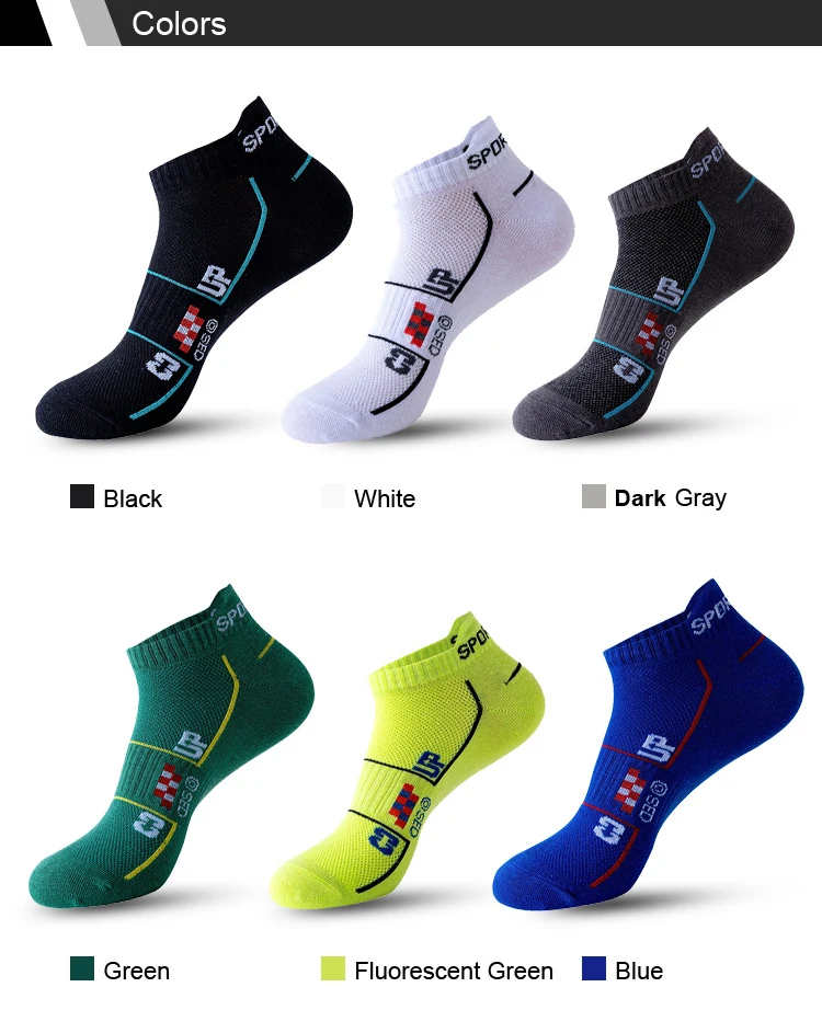 6 Pairs Socks Men Cotton Sport Casual Ankle Short Socks Breathable Mesh Spring Summer Ankle Sports Sockke Gift