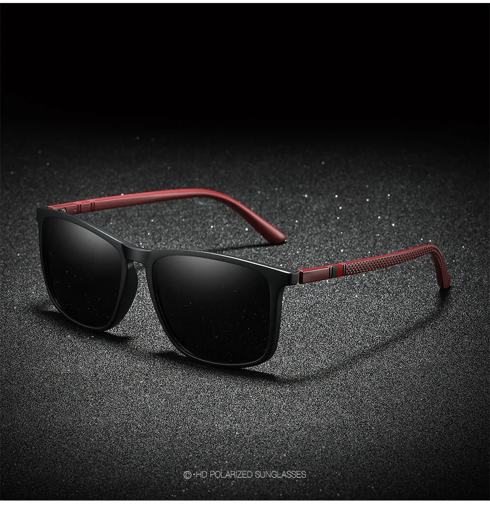 Sports Sunglasses for Men Polarized Comfortable Wear Square Sun Glasses Male Light Weight Eyewear Accessory with Origina UV400