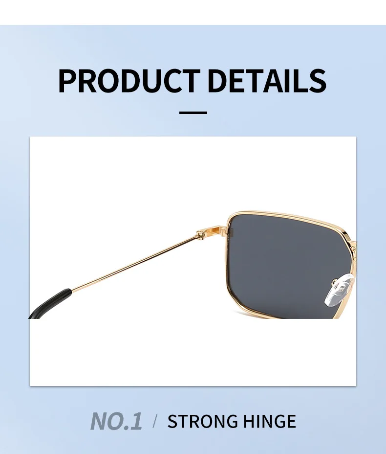 High Quality Rectangle Sunglasses Women Metal Frame Glasses Vintage Brand Square Sun Glasses for Men Shades Female Eyewear