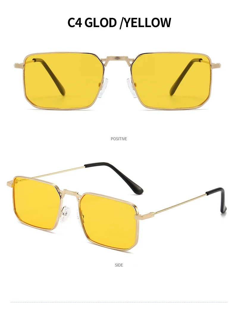 High Quality Rectangle Sunglasses Women Metal Frame Glasses Vintage Brand Square Sun Glasses for Men Shades Female Eyewear