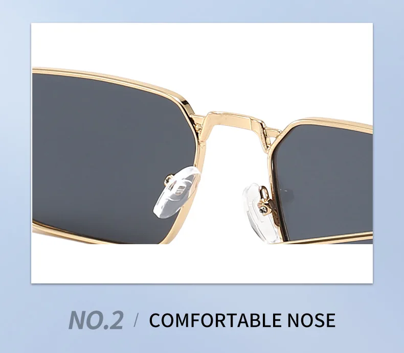 High Quality Rectangle Sunglasses Women Metal Frame Glasses Vintage Brand Square Sun Glasses for Men Shades Female Eyewear