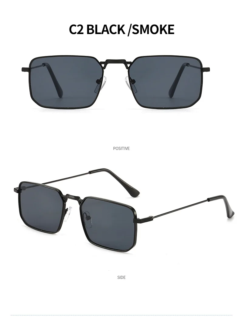 High Quality Rectangle Sunglasses Women Metal Frame Glasses Vintage Brand Square Sun Glasses for Men Shades Female Eyewear