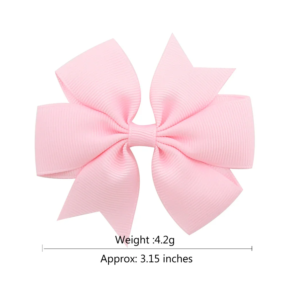 24pcs/lot Solid Colors Hair Bows With Clip For Kids Girls Grosgrain Ribbon Hairgrips Boutique Hairpins Headwear Hair Accessories