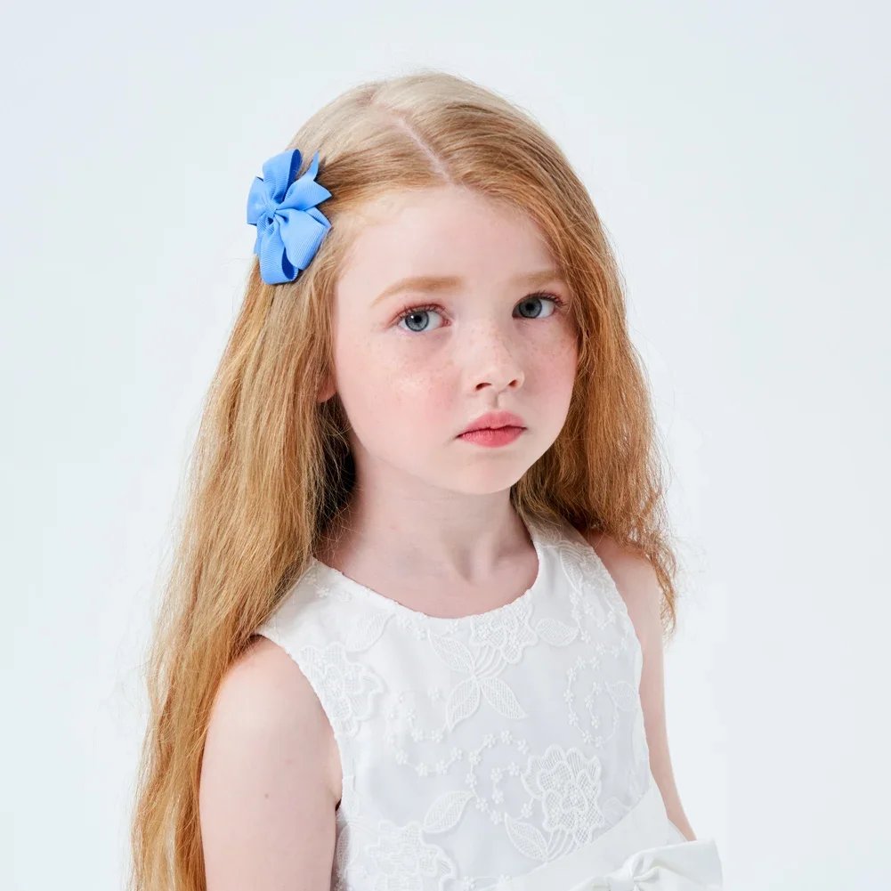 24pcs/lot Solid Colors Hair Bows With Clip For Kids Girls Grosgrain Ribbon Hairgrips Boutique Hairpins Headwear Hair Accessories