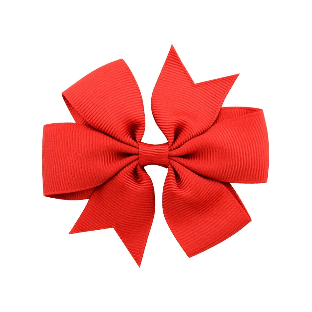 24pcs/lot Solid Colors Hair Bows With Clip For Kids Girls Grosgrain Ribbon Hairgrips Boutique Hairpins Headwear Hair Accessories