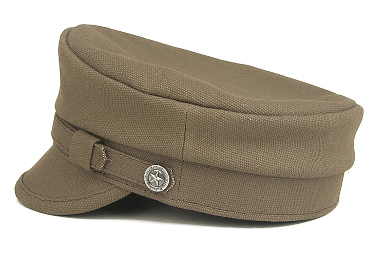 Wholesale Retro 2024 Navy Peaked Sailor Cap Men Women Spring Army Hat Male Canvas Grey Eagle Belt Locomotive Casquette