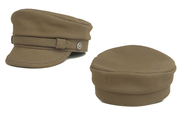 Wholesale Retro 2024 Navy Peaked Sailor Cap Men Women Spring Army Hat Male Canvas Grey Eagle Belt Locomotive Casquette