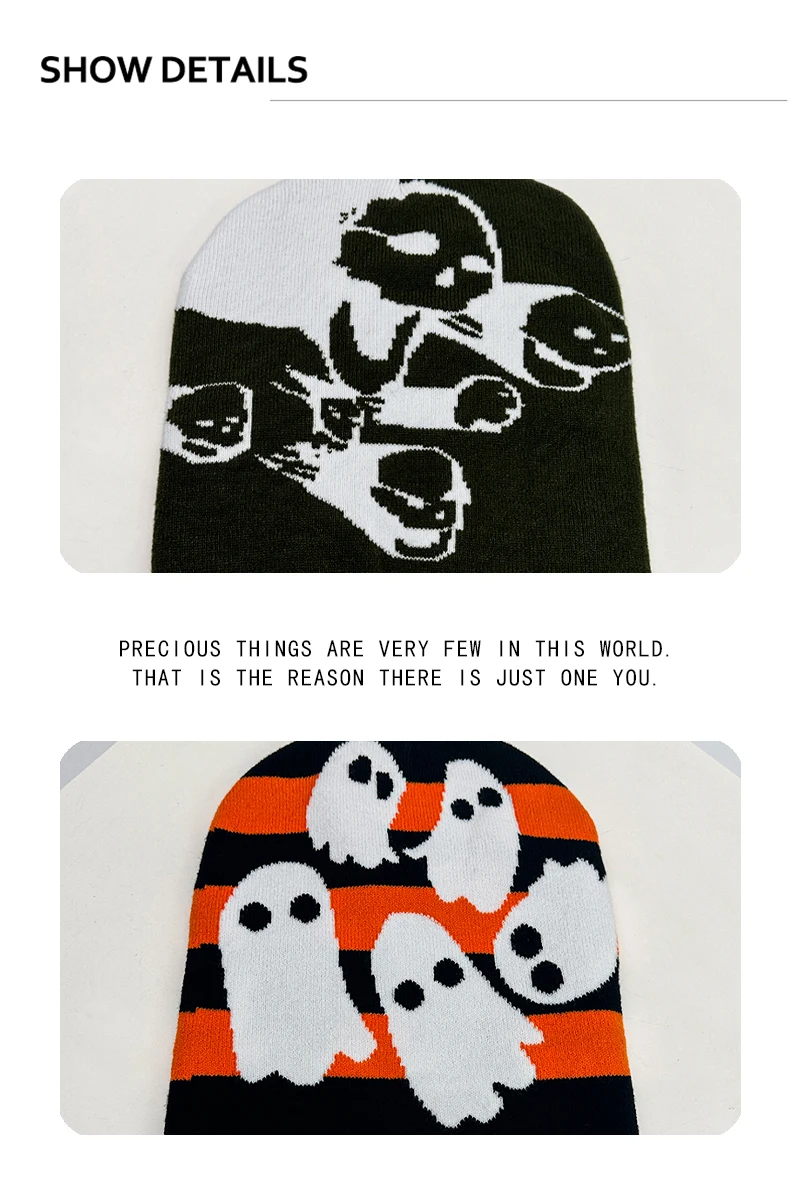Halloween Elements Funny Wool Knitted Hats Little Devil Warm Autumn and Winter Hip Hop Street Comfortable Versatile Fashion Cute