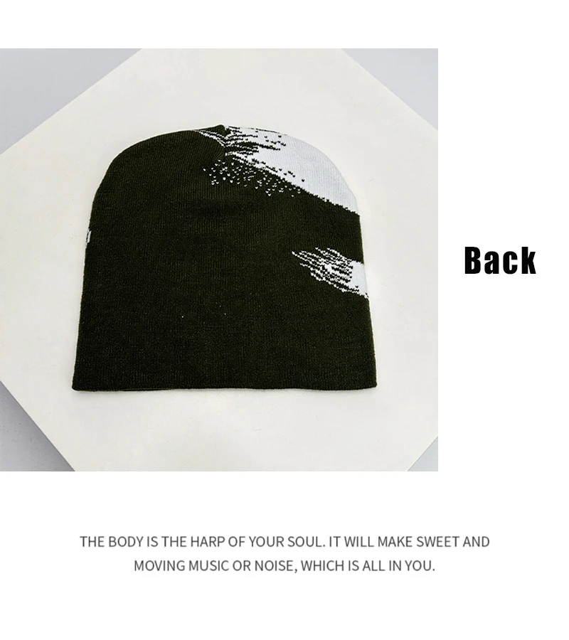 Halloween Elements Funny Wool Knitted Hats Little Devil Warm Autumn and Winter Hip Hop Street Comfortable Versatile Fashion Cute