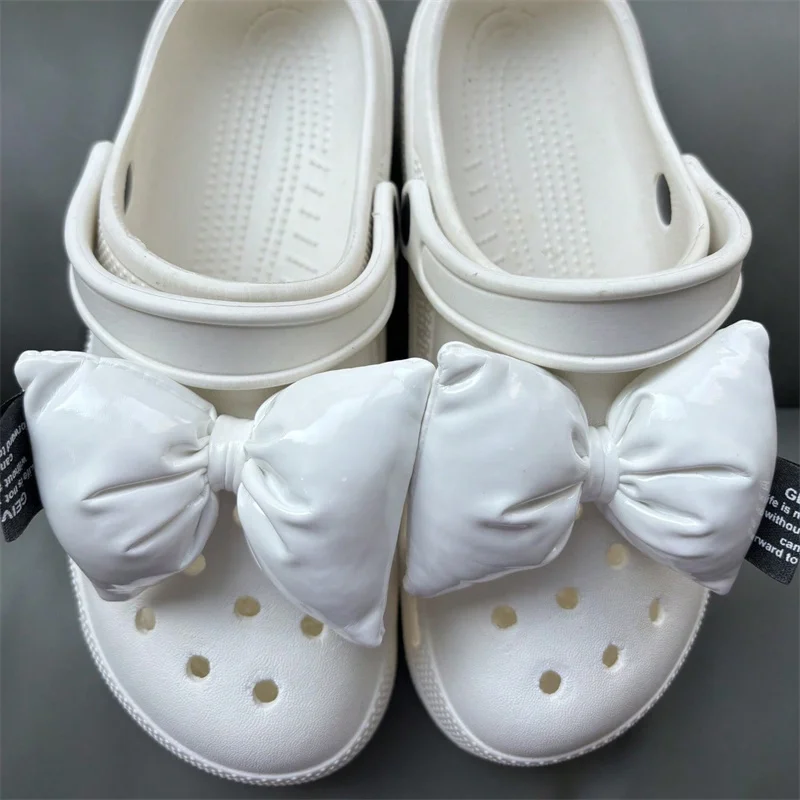 2Pcs Adorable Bow Shoe Charms Glossy, Shiny, Diy Fashion Decorations For Shoes Cute Accessories To Elevate Your Footwear Style