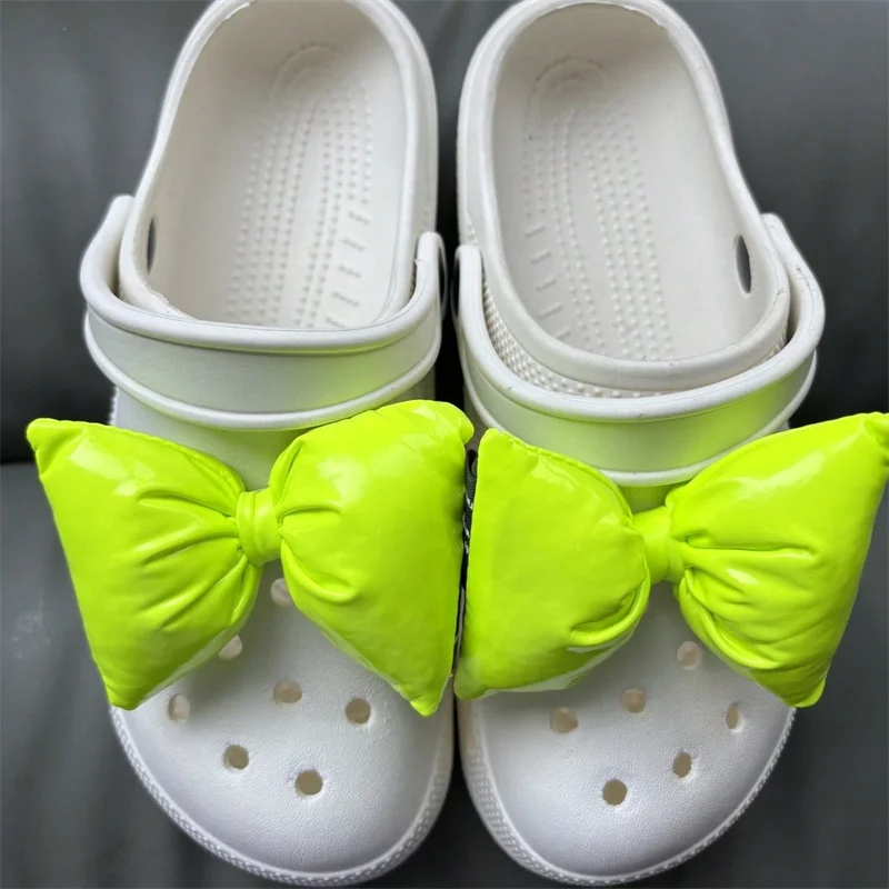 2Pcs Adorable Bow Shoe Charms Glossy, Shiny, Diy Fashion Decorations For Shoes Cute Accessories To Elevate Your Footwear Style