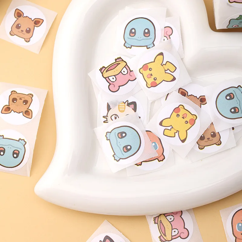 500pcs Roll Cartoon Stickers Kawaii Anime Round Seal Diy Laptop Decals Stikers Cute Book Children Reward Toy Gift