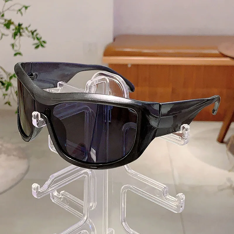 KAMMPT Y2k Oversized Sunglasses Women 2024 New Stylish Monoblock Mirror Outdoor Shades Trendy Fashion Wrapped Round Sun Glasses