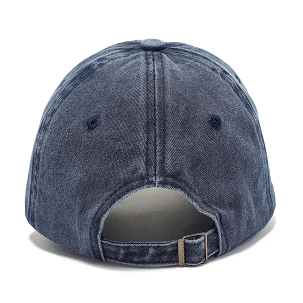 Hip Hop Letter Embroidery Baseball Caps Outdoor Sports Summer Distressed Faded Hats Adjustable Denim Sunscreen Hats Men Women