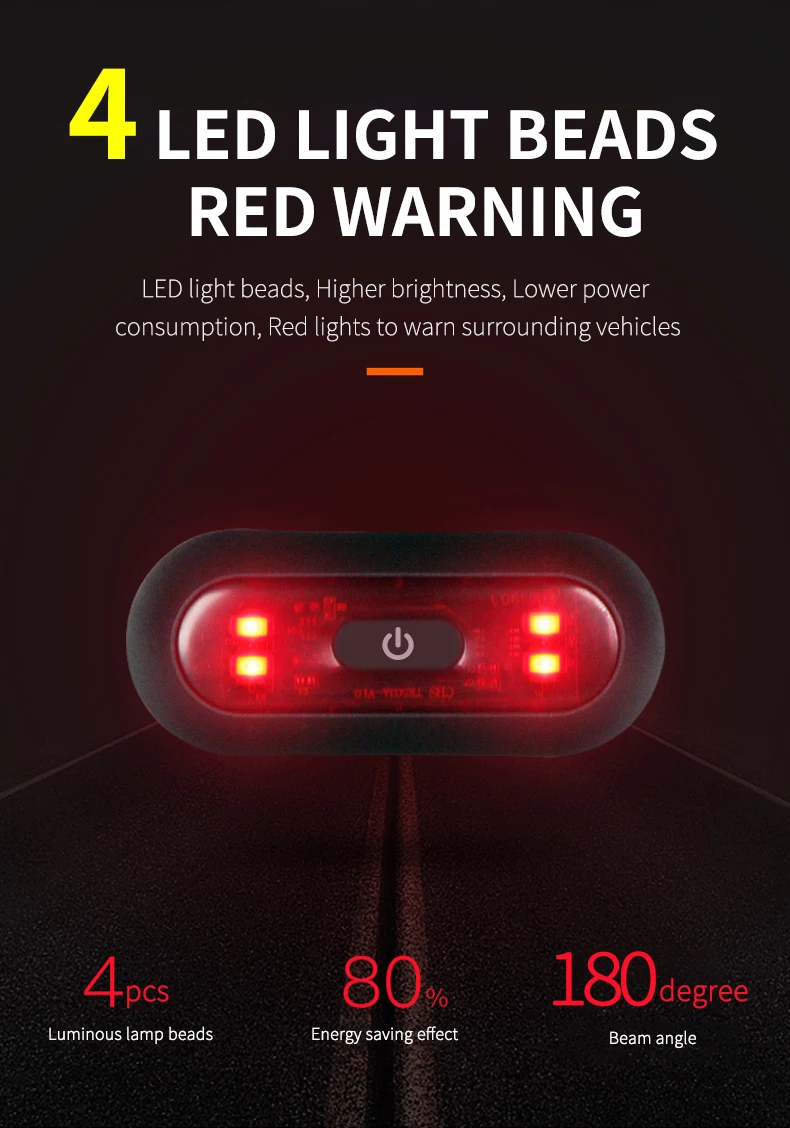 Luces Para Casco Bike Taillight Motorcycle Bicycle Helmet Safety Signal Warning Rear Lamp Waterproof Moto Helmet LED Light