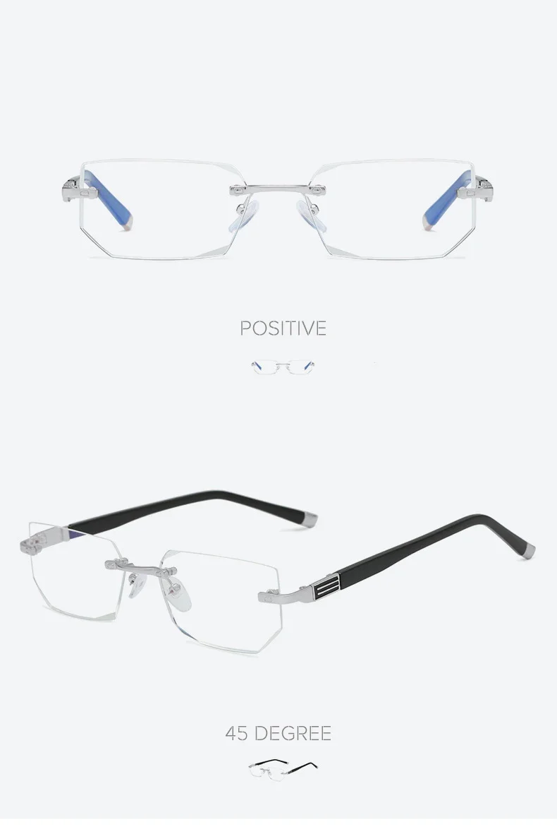 Anti Blue Light Blocking Reading Glasses for Men Women Presbyopia Eyeglasses HD Lens Classic Rimless Eyewear Diopter +1.0 ~ +4.0