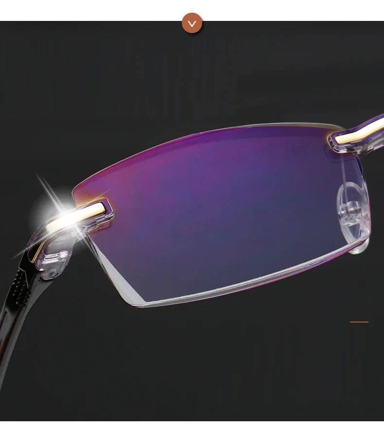 Anti Blue Light Blocking Reading Glasses for Men Women Presbyopia Eyeglasses HD Lens Classic Rimless Eyewear Diopter +1.0 ~ +4.0