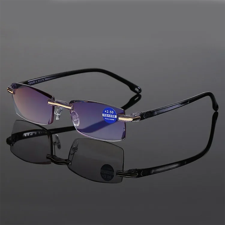 Anti Blue Light Blocking Reading Glasses for Men Women Presbyopia Eyeglasses HD Lens Classic Rimless Eyewear Diopter +1.0 ~ +4.0