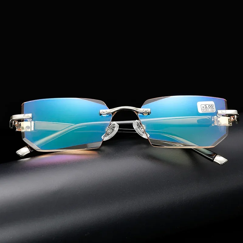 Anti Blue Light Blocking Reading Glasses for Men Women Presbyopia Eyeglasses HD Lens Classic Rimless Eyewear Diopter +1.0 ~ +4.0