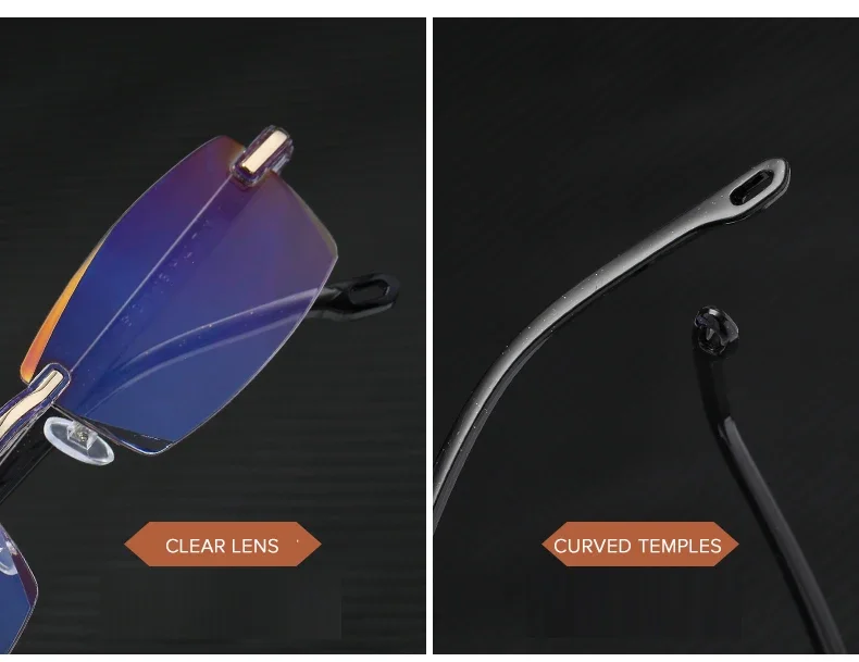 Anti Blue Light Blocking Reading Glasses for Men Women Presbyopia Eyeglasses HD Lens Classic Rimless Eyewear Diopter +1.0 ~ +4.0