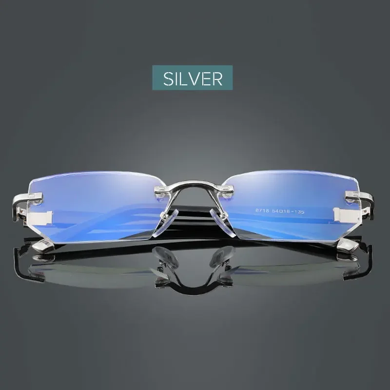 Anti Blue Light Blocking Reading Glasses for Men Women Presbyopia Eyeglasses HD Lens Classic Rimless Eyewear Diopter +1.0 ~ +4.0