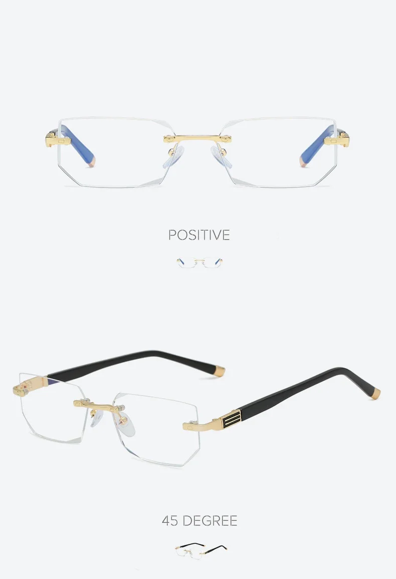Anti Blue Light Blocking Reading Glasses for Men Women Presbyopia Eyeglasses HD Lens Classic Rimless Eyewear Diopter +1.0 ~ +4.0
