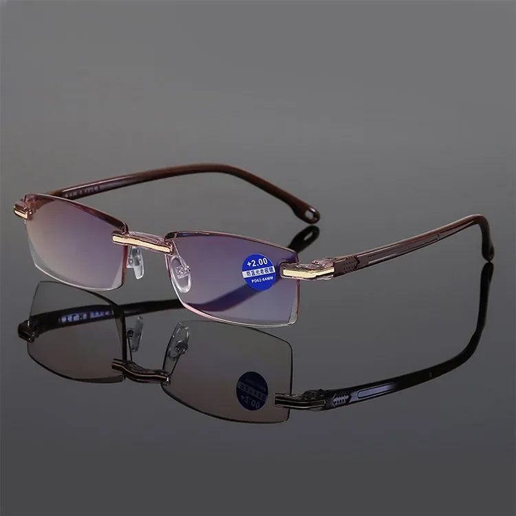 Anti Blue Light Blocking Reading Glasses for Men Women Presbyopia Eyeglasses HD Lens Classic Rimless Eyewear Diopter +1.0 ~ +4.0
