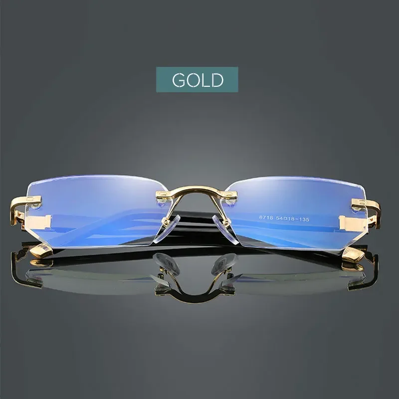 Anti Blue Light Blocking Reading Glasses for Men Women Presbyopia Eyeglasses HD Lens Classic Rimless Eyewear Diopter +1.0 ~ +4.0