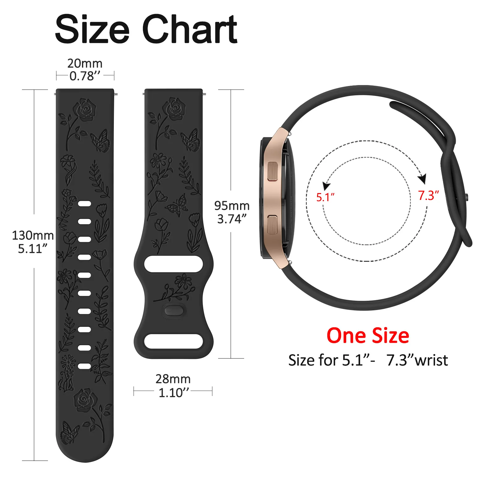 20mm Silicone Strap For Garmin Vivoactive 5/3/Luxe/Sport Venu/Venu 2Plus/Sq/Sq Music Approach S40/S12 Forerunner 55/645/245 Band