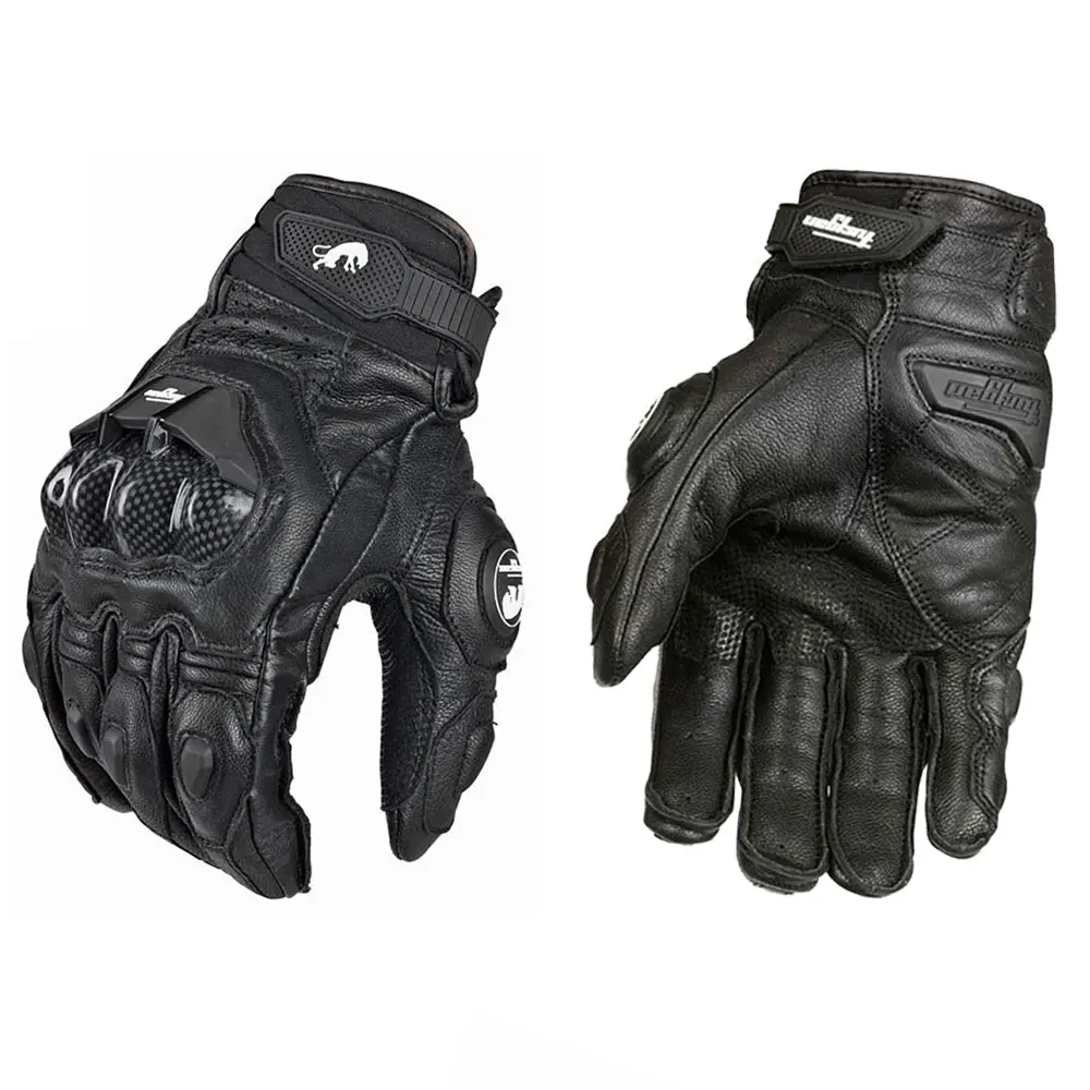 Motorcycle Gloves Black Racing Genuine Leather Motorbike White Road Riding Team Glove Summer Winter Wearable for Furygan AFS 18