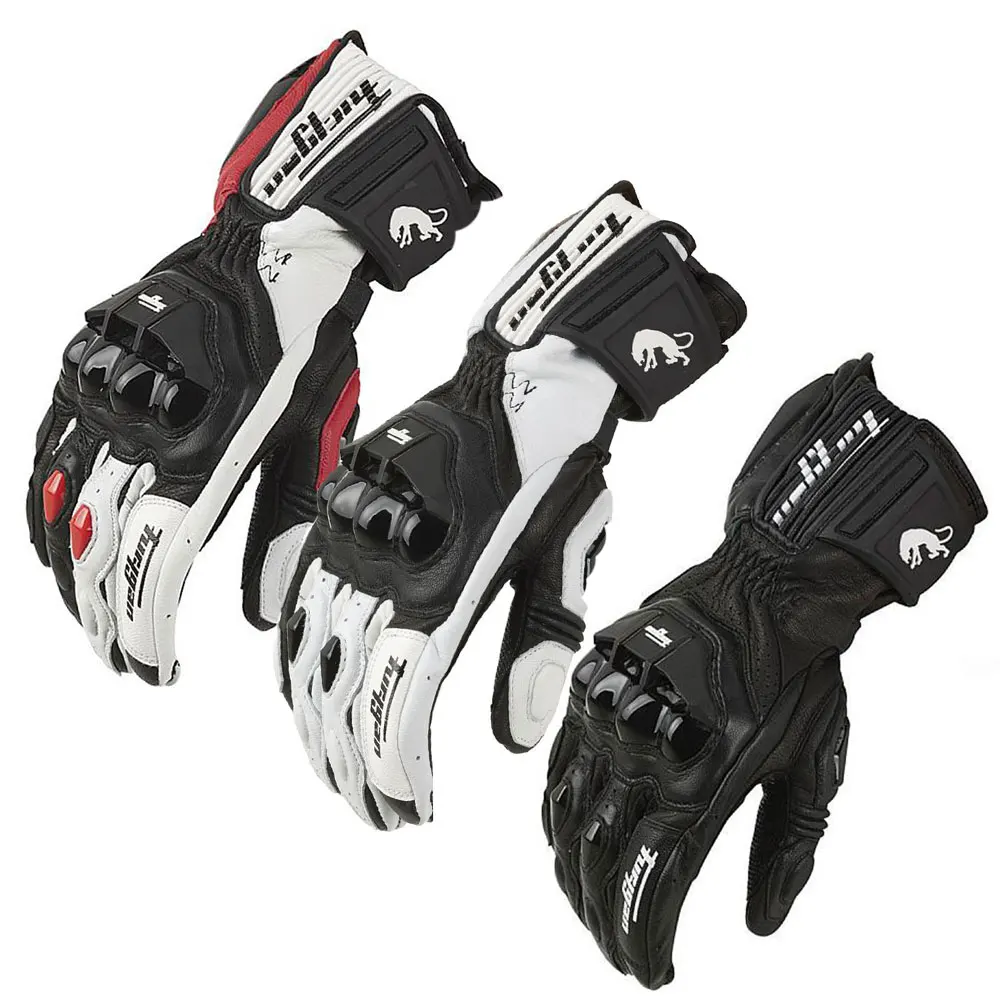 Motorcycle Gloves Black Racing Genuine Leather Motorbike White Road Riding Team Glove Summer Winter Wearable for Furygan AFS 18