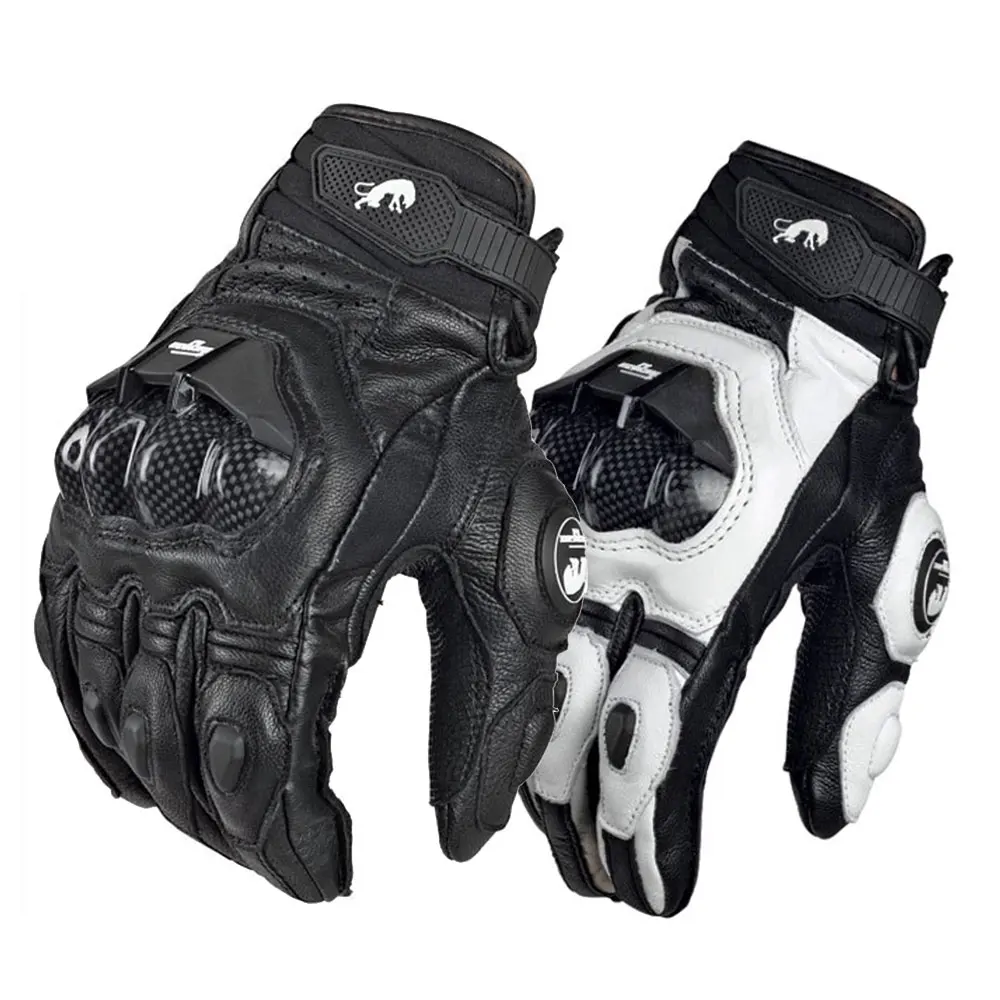 Motorcycle Gloves Black Racing Genuine Leather Motorbike White Road Riding Team Glove Summer Winter Wearable for Furygan AFS 18