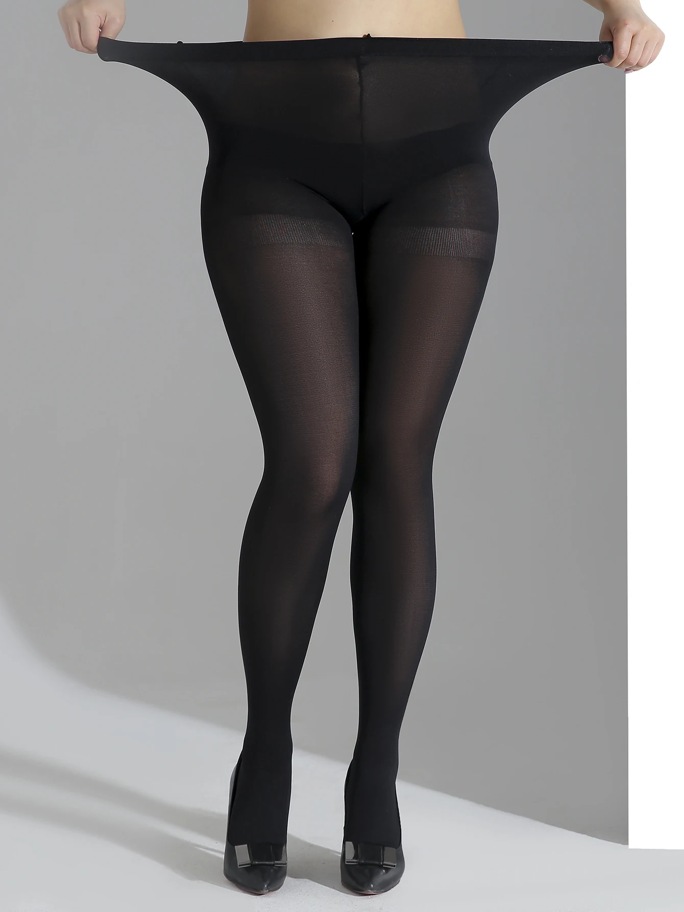 A PAIRS Transparent Black Solid Color Plus Size Pantyhose Ultra-thin Nylon Stocking Korea Slim High Quality Tights