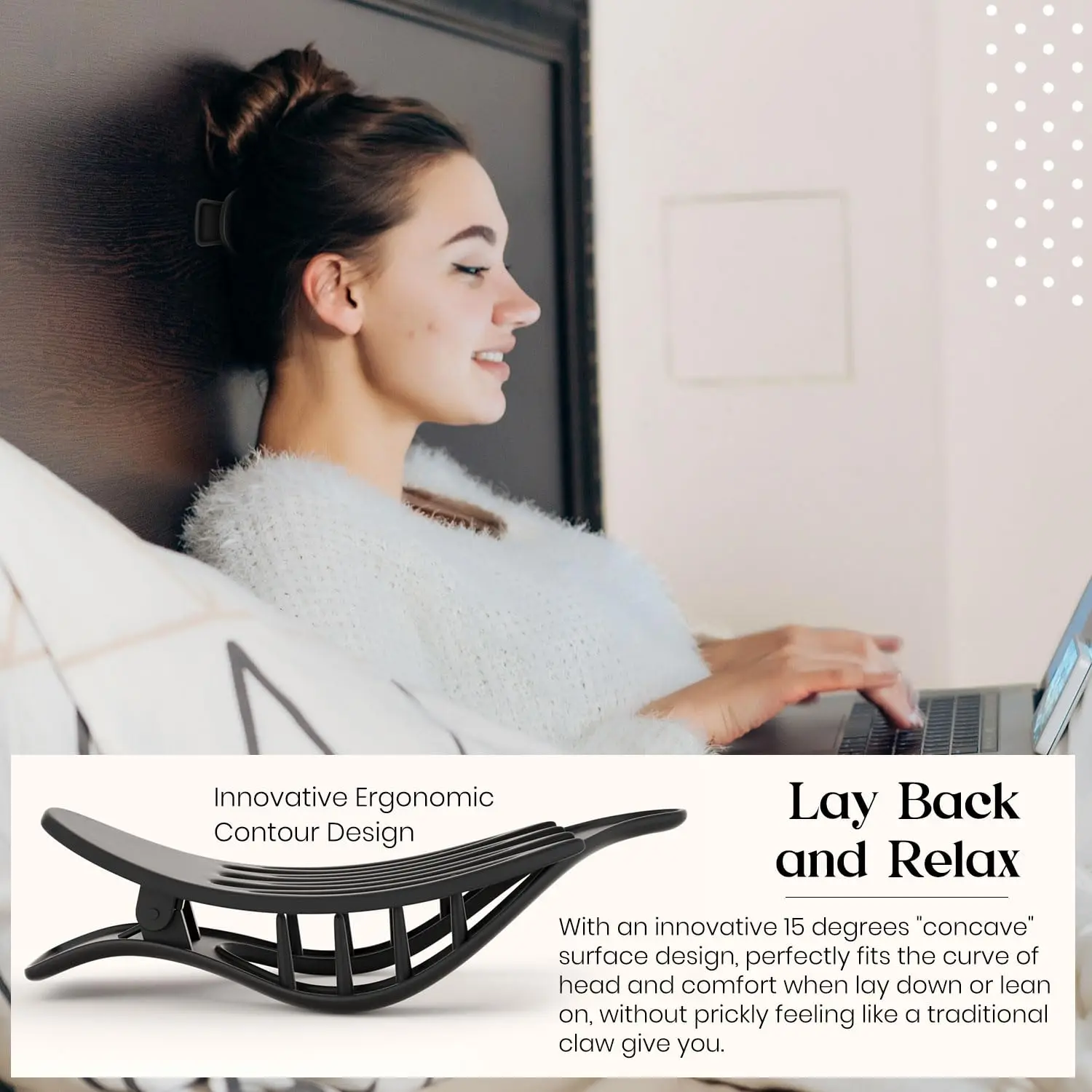 4pcs Large Flat Hair Claw Clip for Women Girls Comfortable Curved Design Large Matte Non Slip Power Clip for Thick Fine Curls