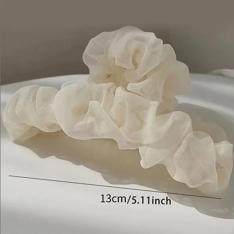 1pc set of women's Korean pleated mesh, grasping clip, temperament super fairy hair clip, hair clip