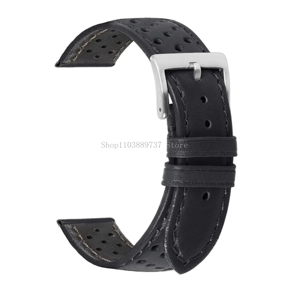 18mm 20mm 22mm Vintage Genuine Leather Strap Men Women Universal Cowhide WatchBand Breathable Bracelet Sport Wristbelt Accessory