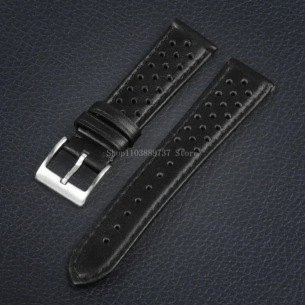 18mm 20mm 22mm Vintage Genuine Leather Strap Men Women Universal Cowhide WatchBand Breathable Bracelet Sport Wristbelt Accessory