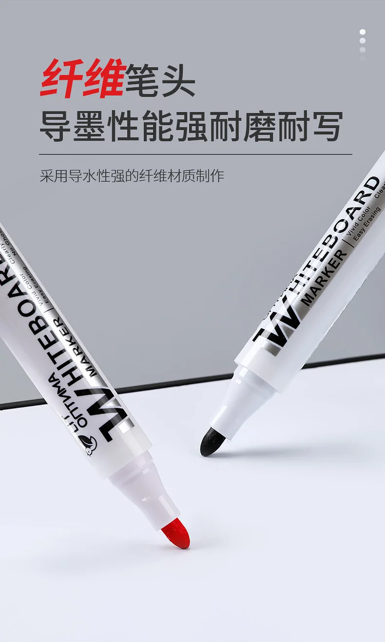 10pcs Whiteboard Marker Set,2.0mm Nib,Black Blue Red High-Volume Ink,Office Teaching Pen,Clear Handwriting & Easy Erasure L-528
